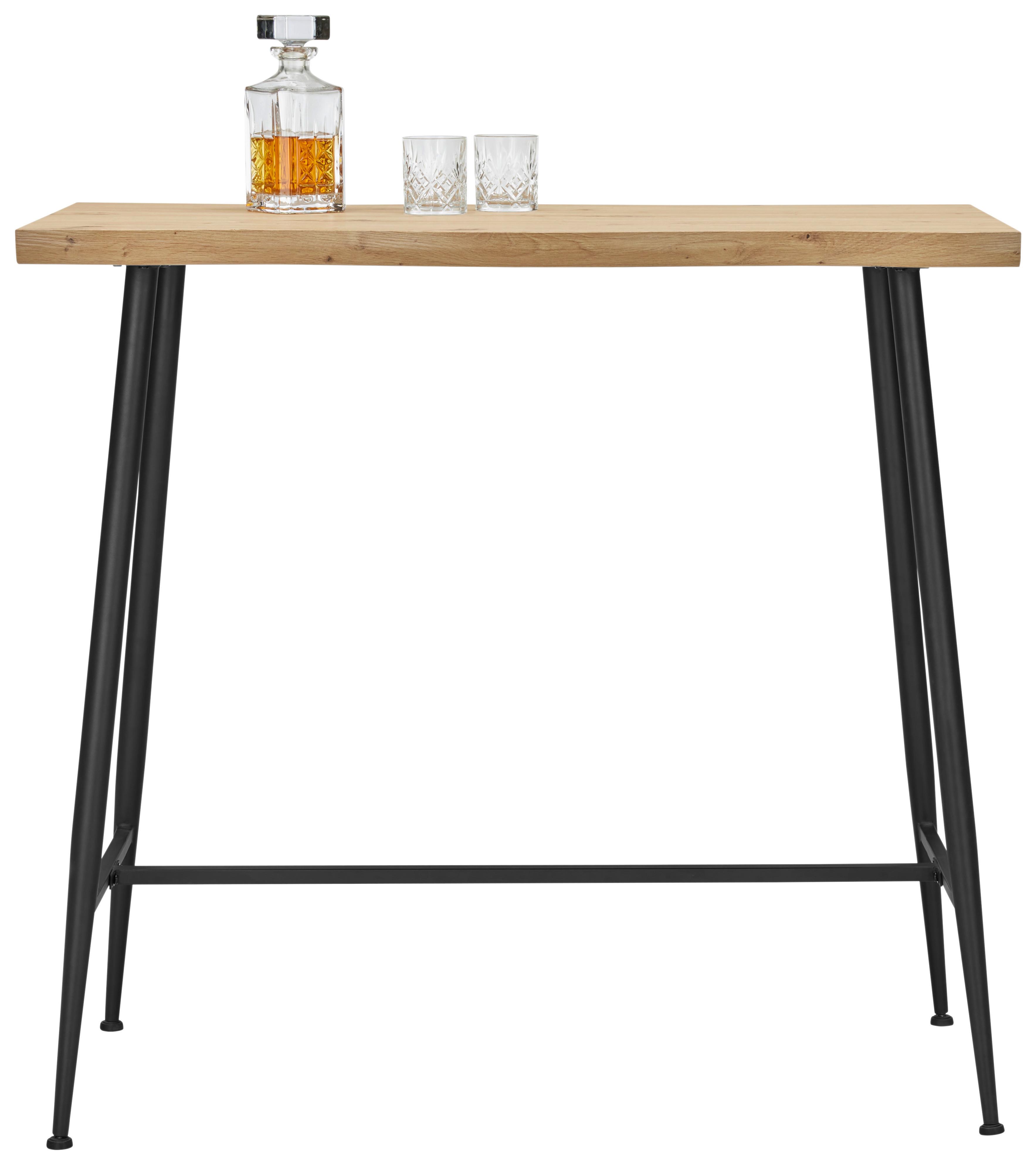 Barový stůl Stuard 1, š: 115 cm - černá/přírodní barvy, Moderní, kov/kompozitní dřevo (115/108/60cm) - Mömax