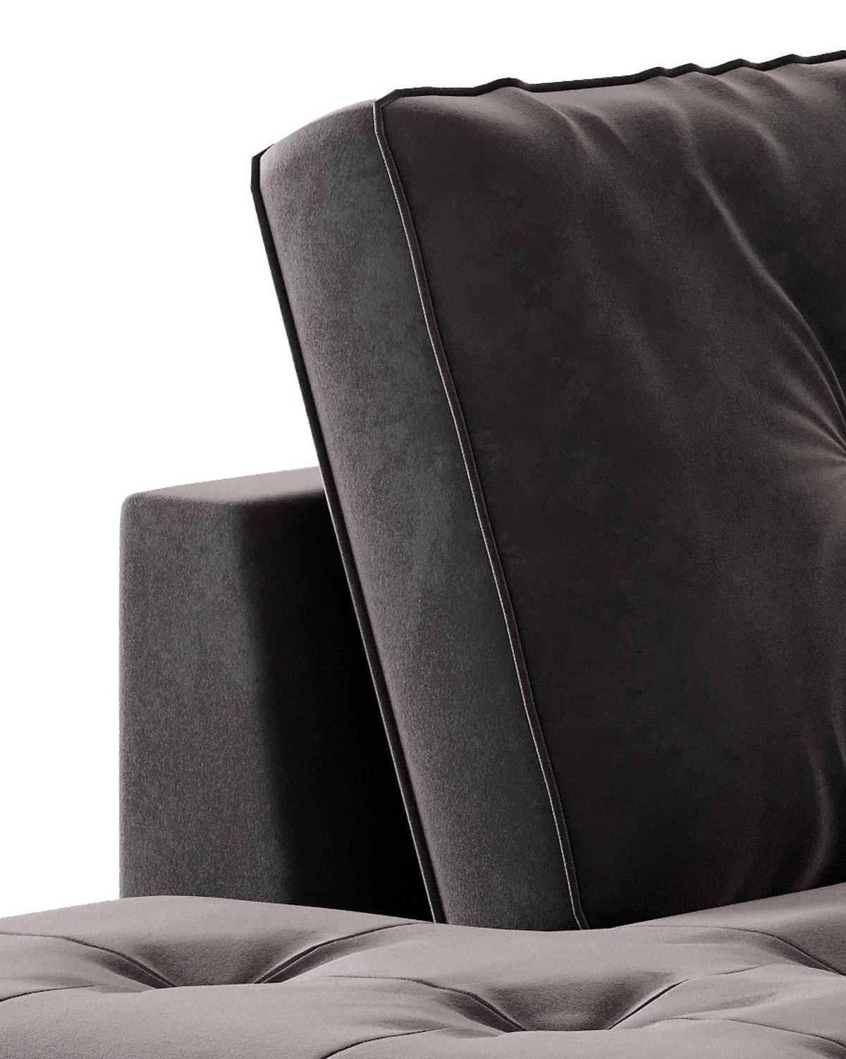 Ecksofa Scott - Edelstahlfarben/Anthrazit, Design, Textil (259/206cm) - Livetastic