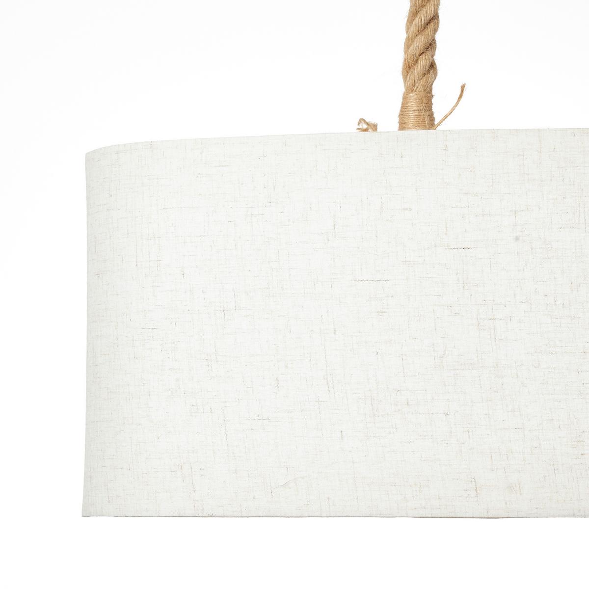 Hängeleuchte Sailor H: 120 cm 2-Flammig, Seil-Aufhängung - Naturfarben/Weiß, KONVENTIONELL, Textil/Metall (70,5/20/120cm) - Brilliant