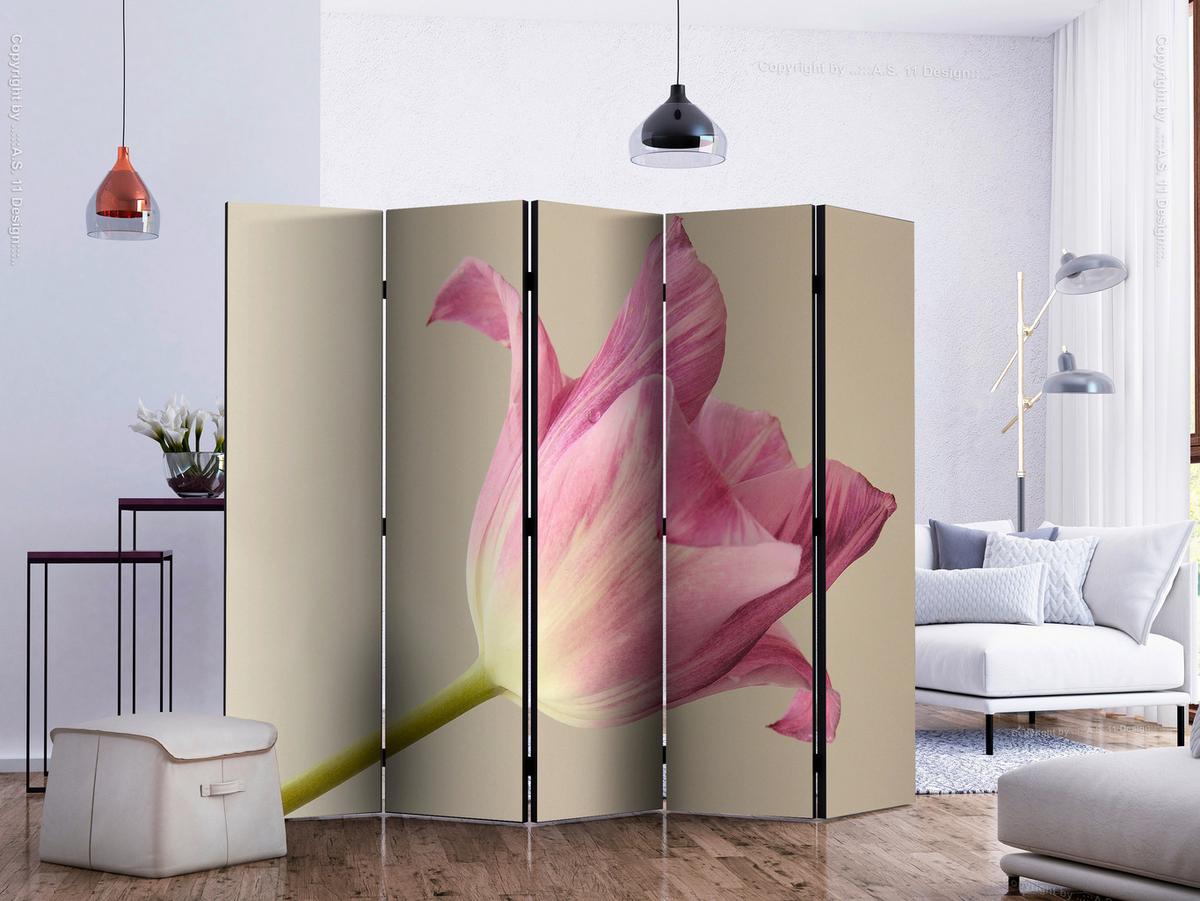 Paravent Pink Beige B: 225 Cm - Pink/Beige, Basics, Holz/Textil (225/172/3cm) - artgeist