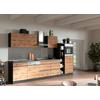 Küchenzeile Turin mit Geräten B: 330 cm Graphit/Eiche Dekor - Eiche Wotan/Graphitfarben, Design, Holzwerkstoff (330cm) - Held