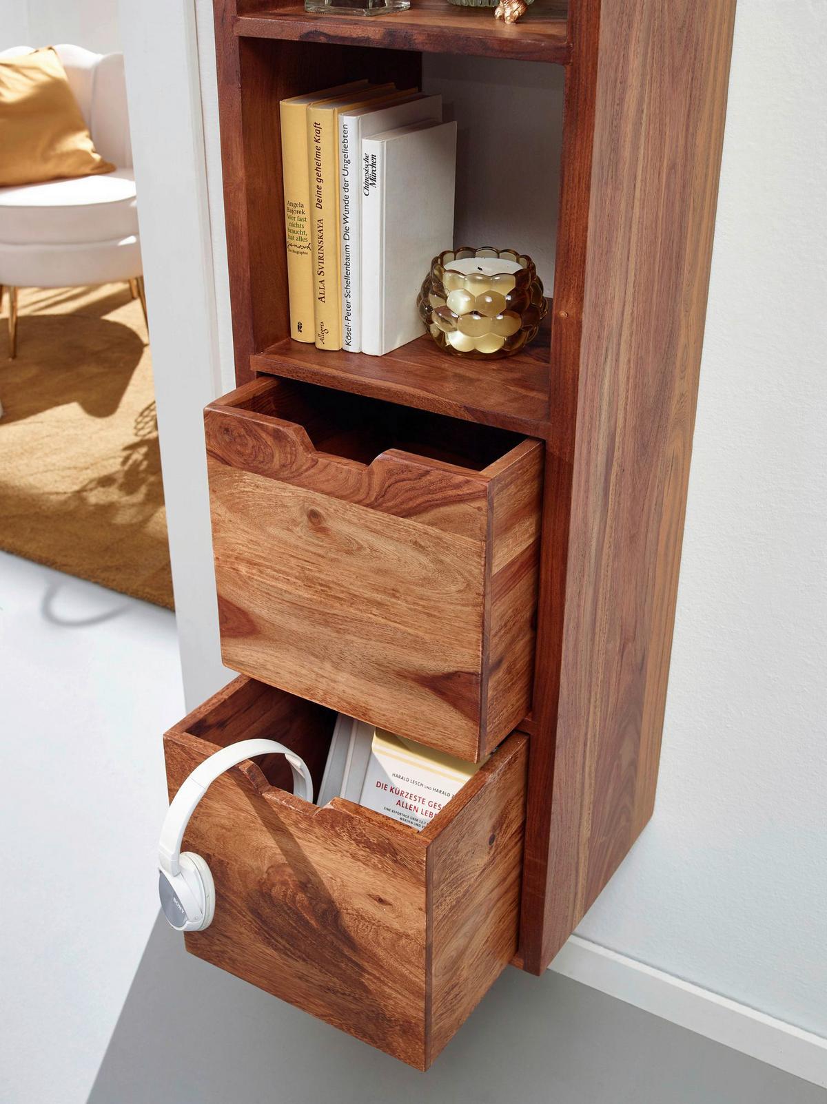 Wandregal Wohnling Sheeshamfarben B:35cm - Sheeshamfarben, MODERN, Holz (35/150/30cm) - MID.YOU