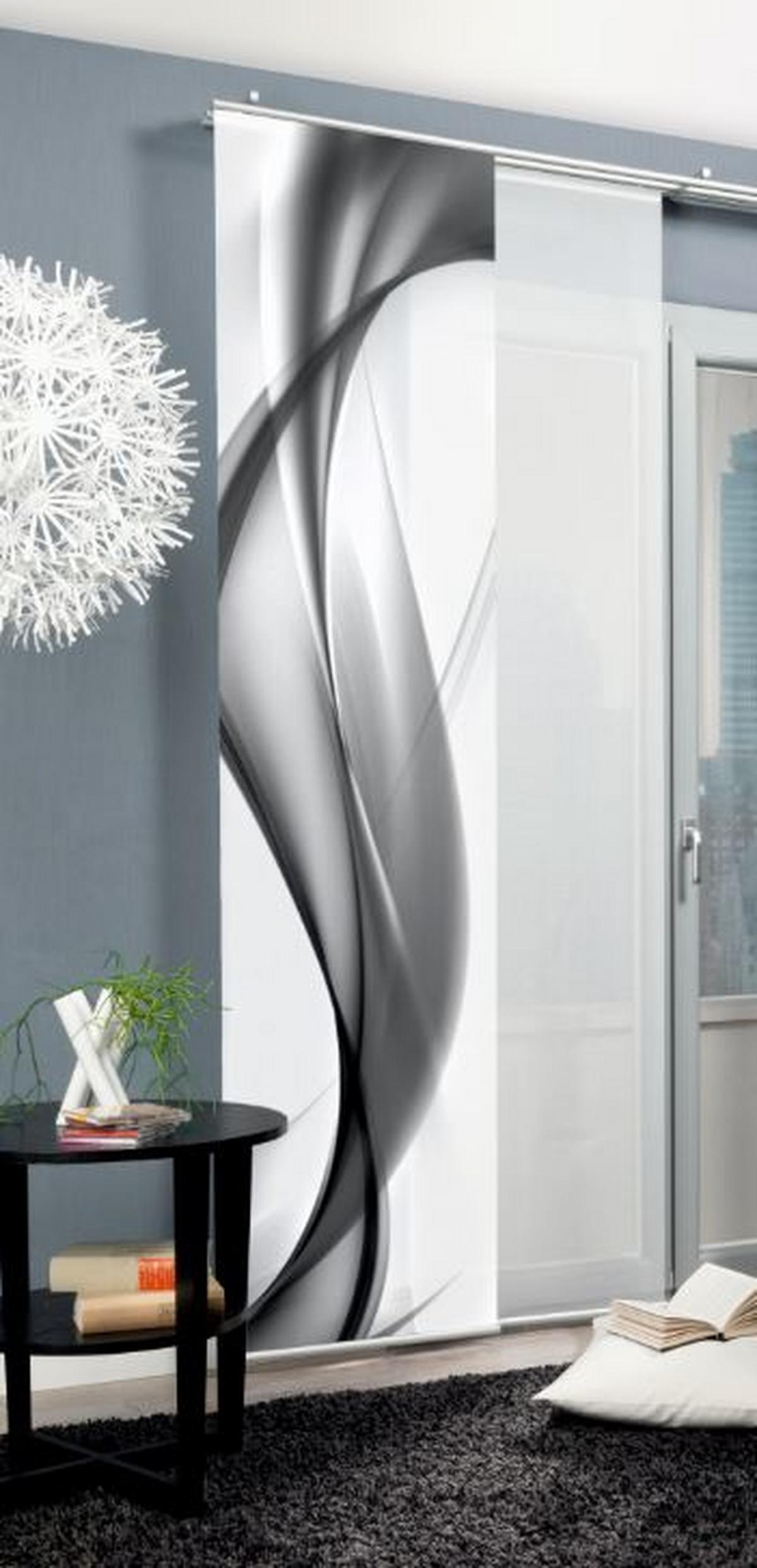 Vorhang mit Paneelwagen Redfield B: 60cm, Grau - Grau, Basics, Textil (60/245cm)