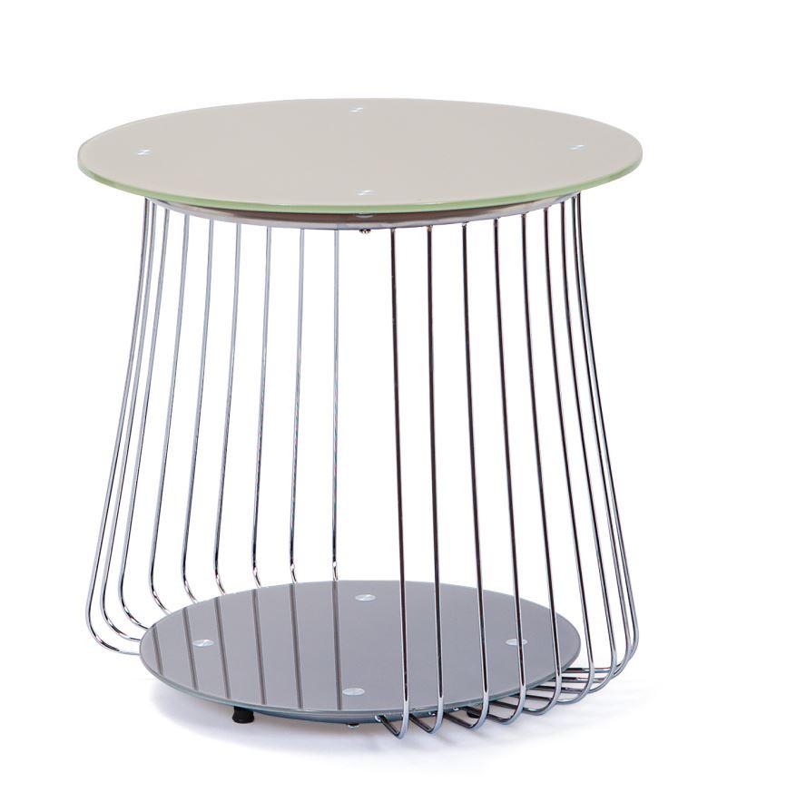 Couchtisch Rivoli Silberfarben - Silberfarben, Basics, Glas/Metall (50/50/50cm) - MID.YOU