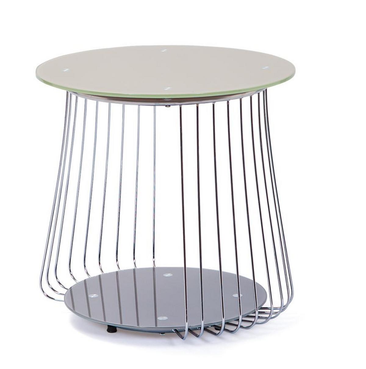Couchtisch Rivoli Silberfarben - Silberfarben, Basics, Glas/Metall (50/50/50cm) - MID.YOU