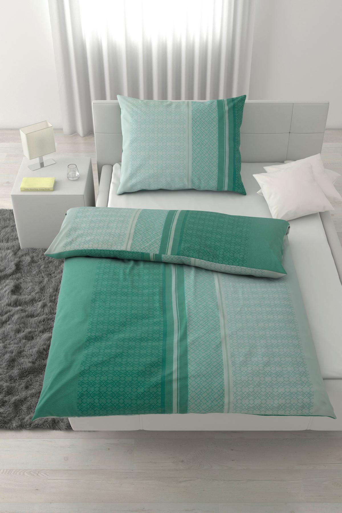 POSTEĽNÁ BIELIZEŇ MATHEA -BASED- - zelená, textil (140/200cm) - Based