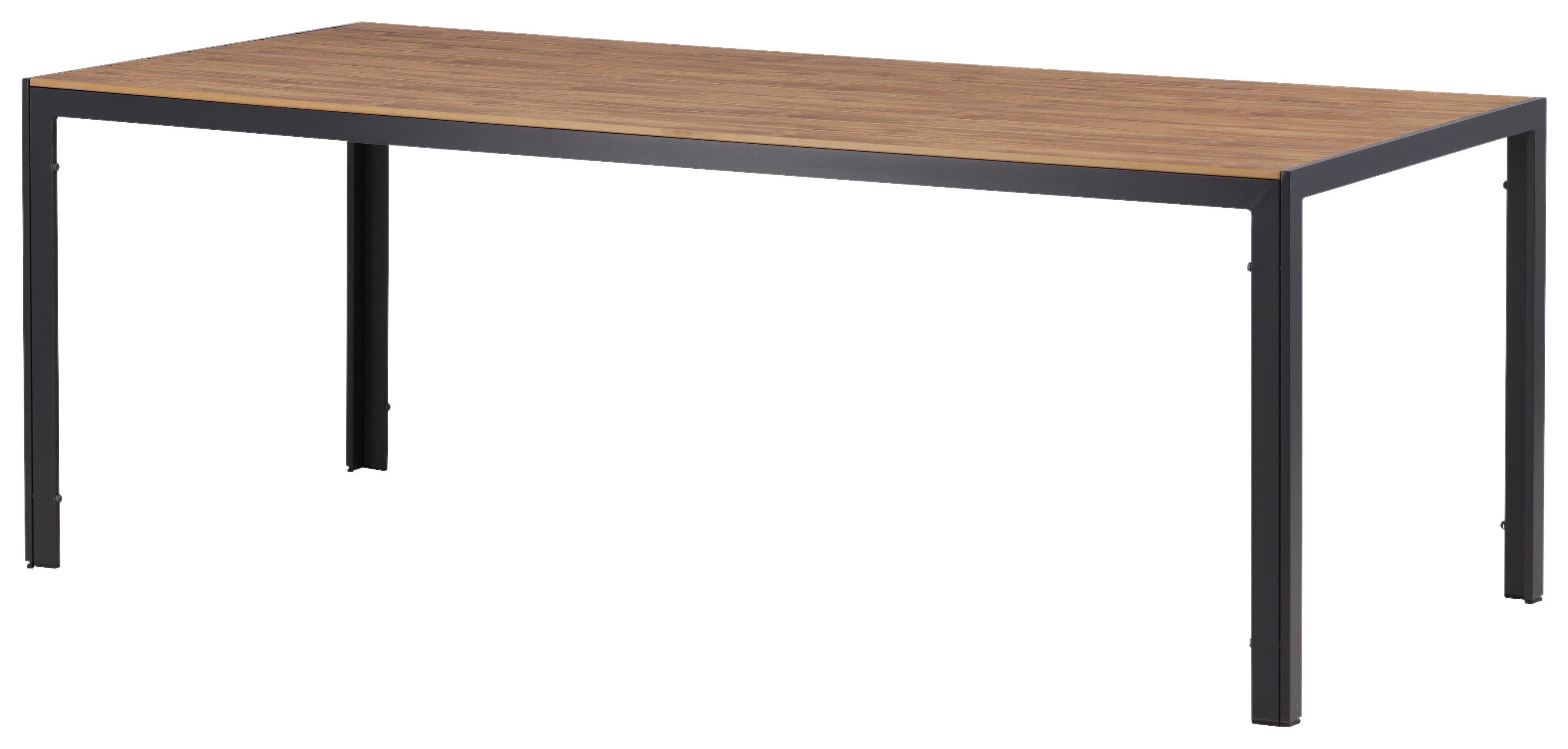 GARTENTISCH BREAK - Schwarz/Naturfarben, KONVENTIONELL, Holz/Metall (205/90/75cm) - Gardenson