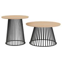 Konferenčný stolík NICA P: 70cm - čierna/farba duba, Modern, kov/drevo (70/70/40cm) - Mömax