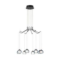 HÄNGELEUCHTE 39511_ROVIGANA - Schwarz/Weiß, Design, Glas/Metall (67/121cm) - Eglo