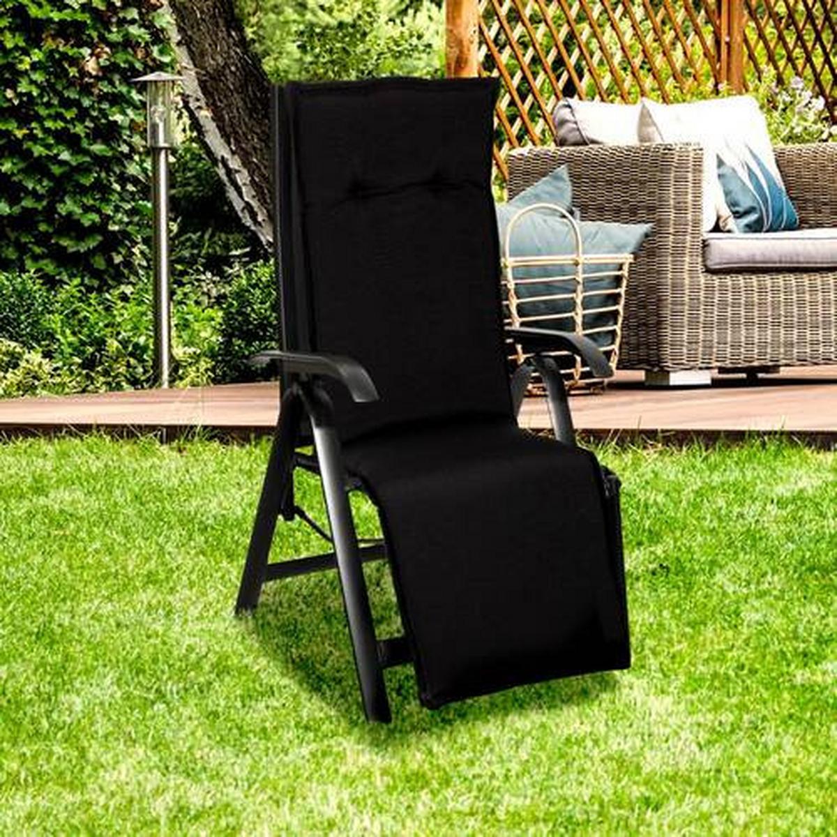Auflage Trabazon 170x46x8cm Anthrazit - Anthrazit, Basics, Textil (170/46/8cm) - Gardenson