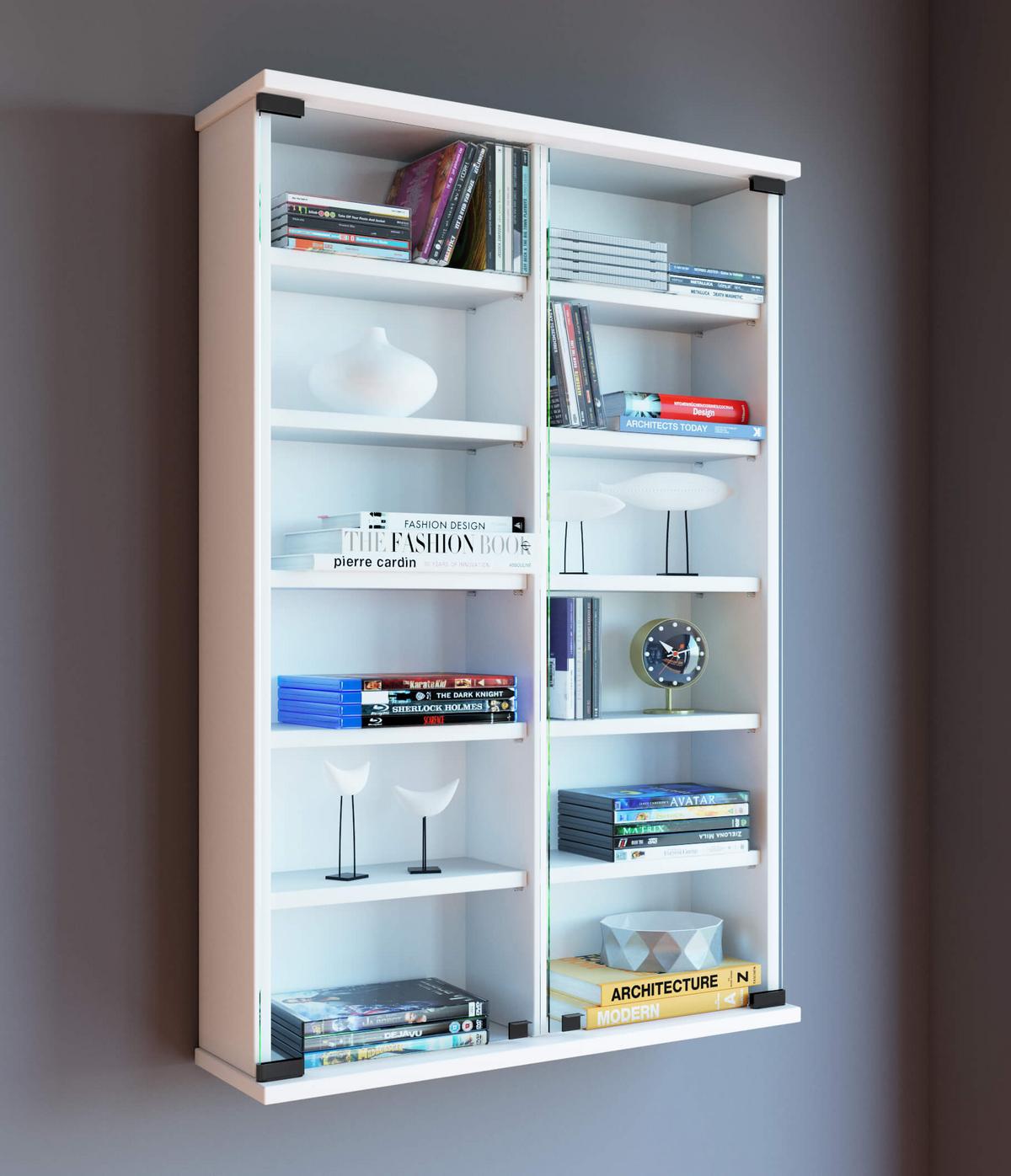 Cd-tartó Polc Zuntisa - bükkszínű, Konventionell, faalapú anyag/üveg (60/91,5/18cm) - MID.YOU