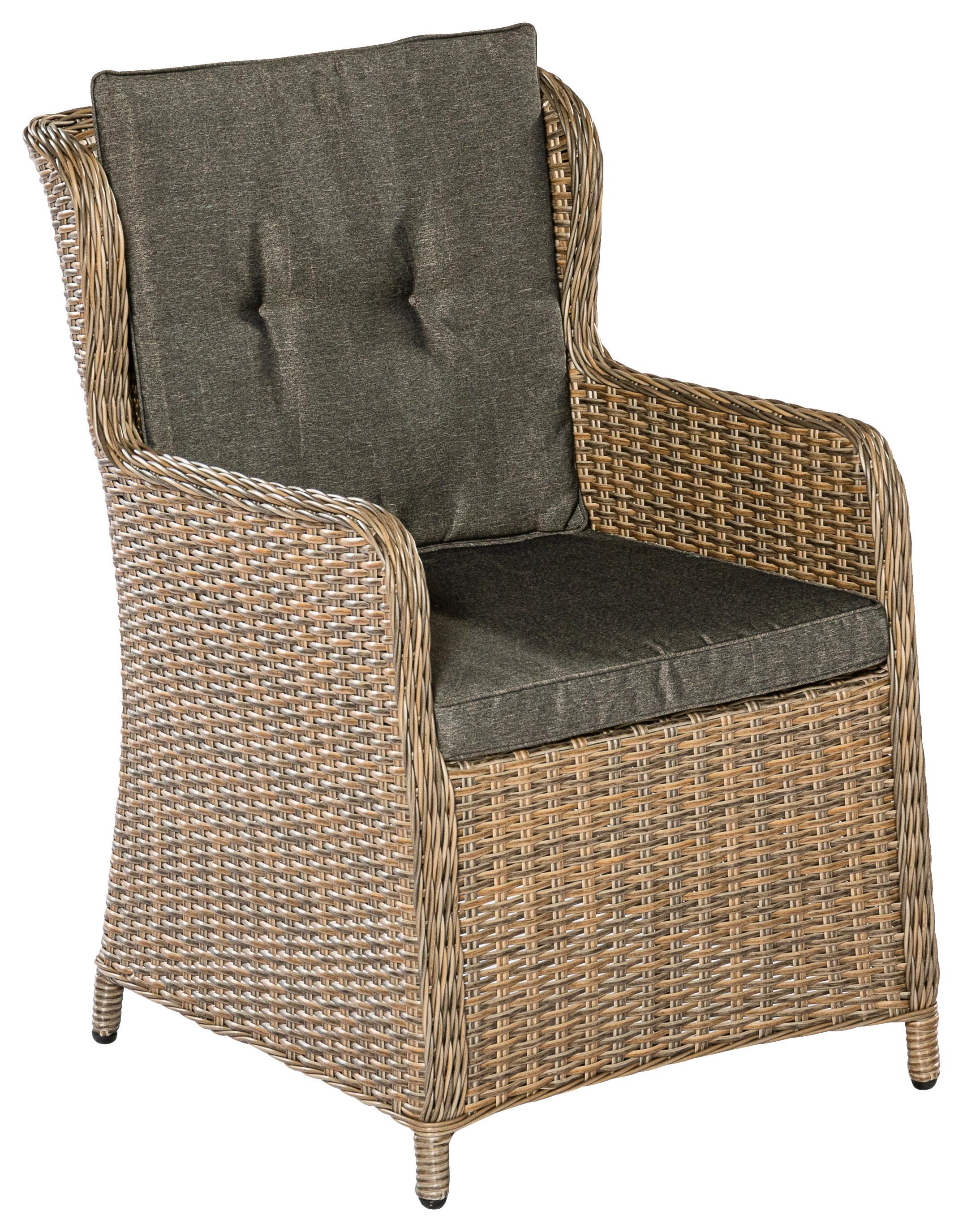 Gartensessel 2er-set Ostiano Metall/kunststoff/textil - Beige/Grau, KONVENTIONELL, Kunststoff/Textil (65/93/62cm) - Gardenson