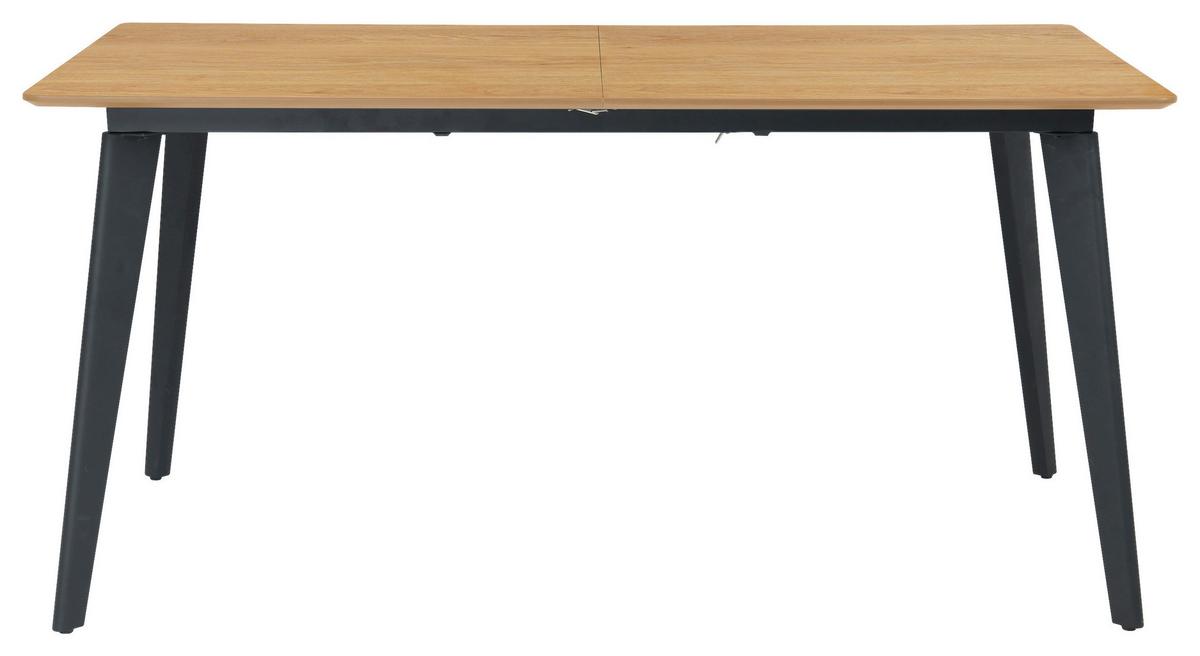 Ausziehtisch Oklahoma B: 160-200 Cm - Eichefarben/Schwarz, Design, Holzwerkstoff/Metall (160-200/90/76cm) - MID.YOU