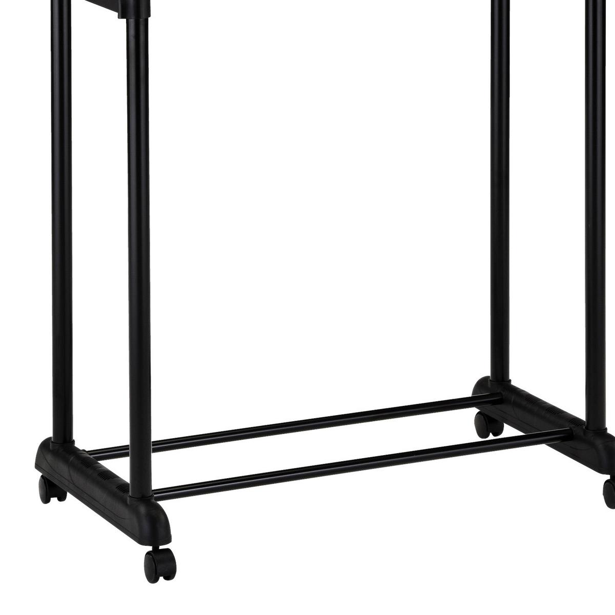 Kleiderwagen 84x94x44 Cm Höhenverstellbar - Chromfarben/Schwarz, MODERN, Kunststoff/Metall (84/94-168/44cm)