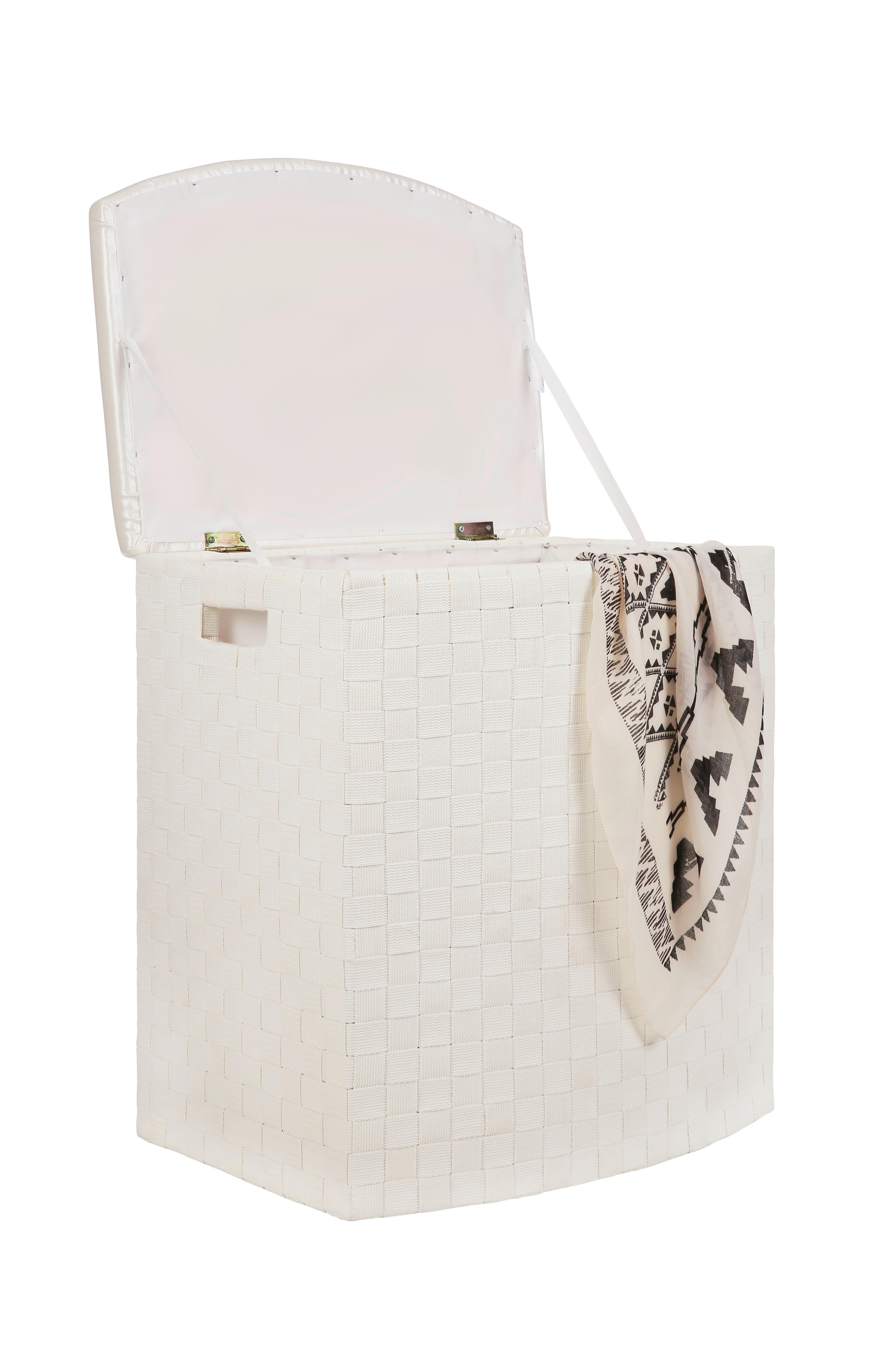 Szennyestartó Ghada Kb. 102l - fehér, Konventionell, textil (49,5/37/56cm) - Luca Bessoni