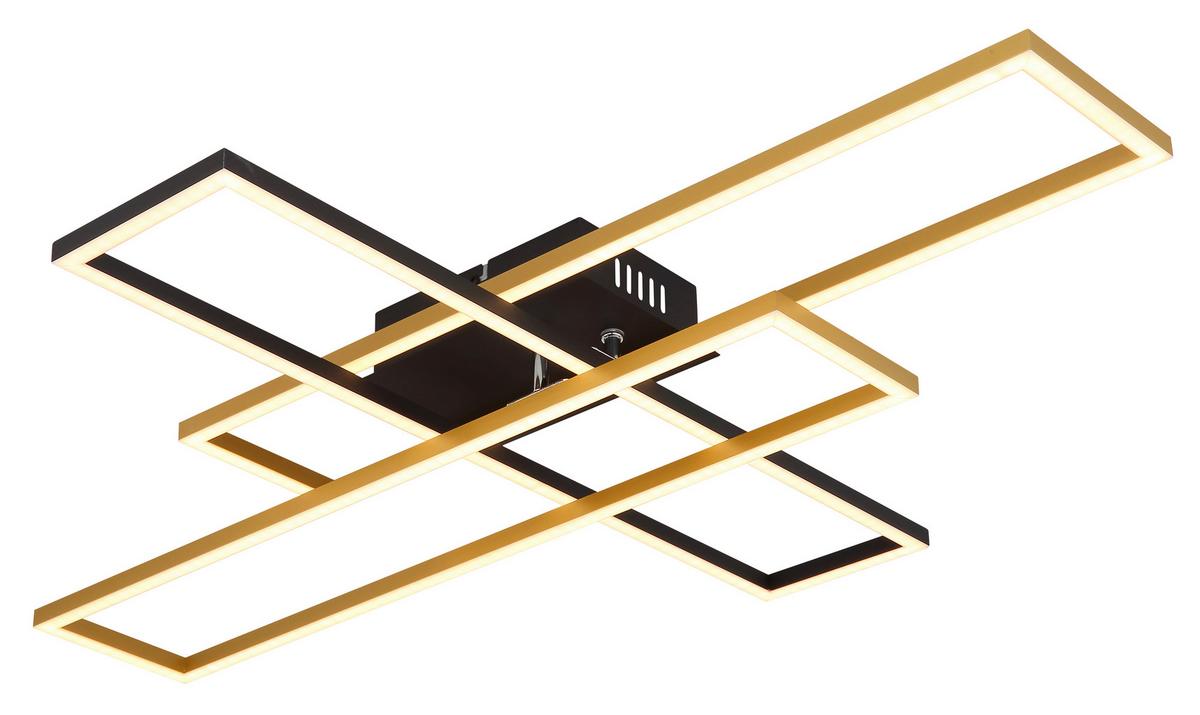 Led-deckenleuchte 67208-40g - Goldfarben/Opal, Design, Kunststoff/Metall (80/60/9.5cm) - Globo