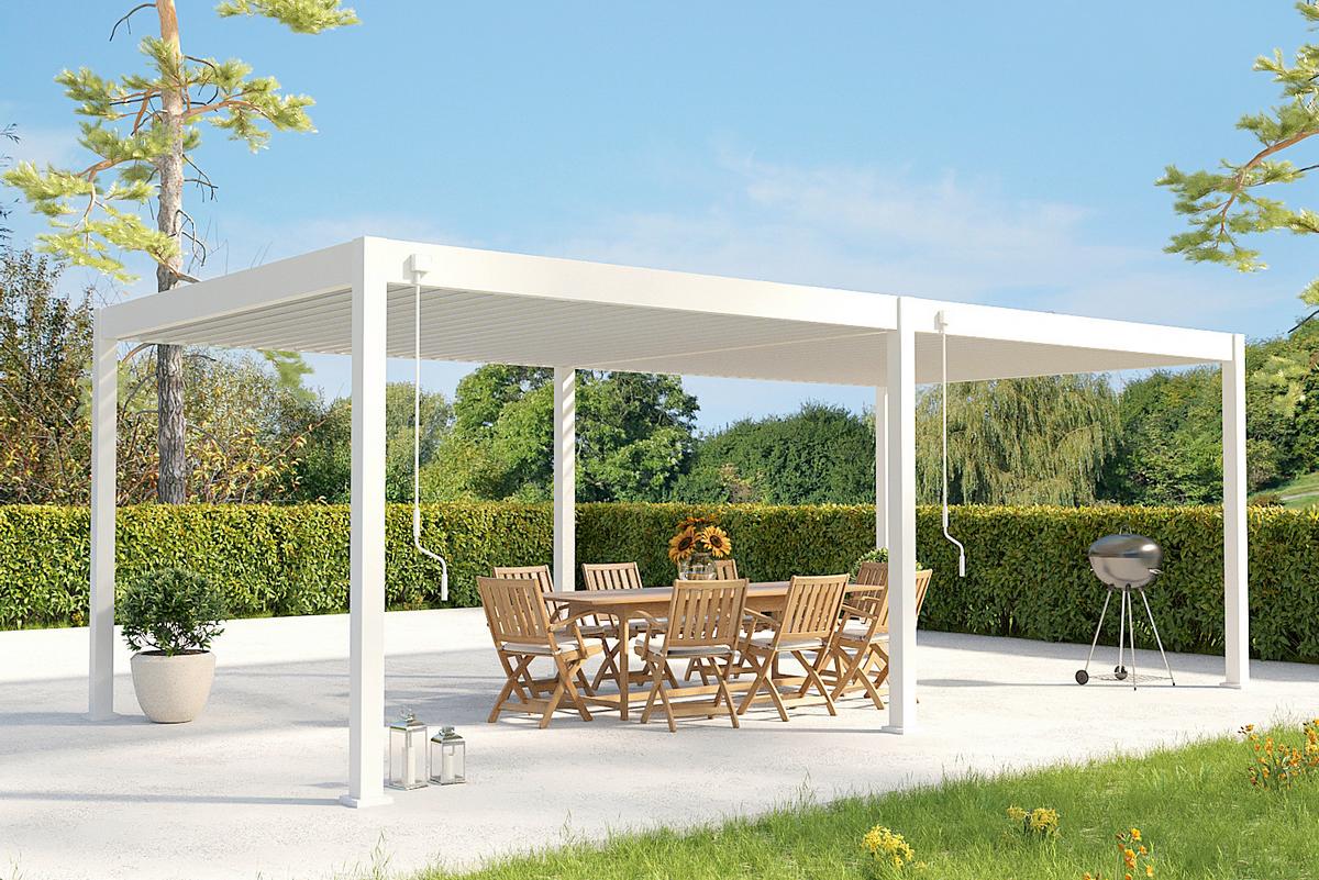 Pergola 360x720 Cm Wetterbeständig, Weiß - Weiß Hochglanz, Basics, Metall (360/255/720cm)