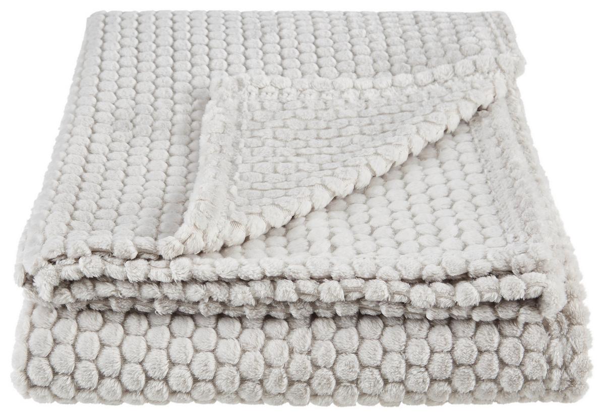 Kuscheldecke Belinda Silber 130x170 cm - Silberfarben, ROMANTIK / LANDHAUS, Textil (130/170cm) - James Wood