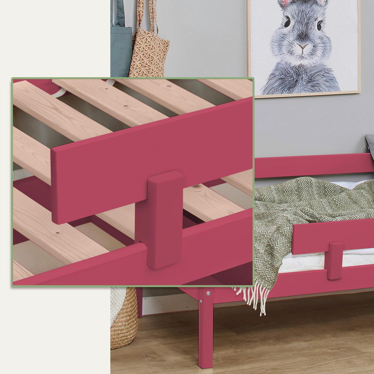 Bettschutzgitter Eco Comfort Pink, B: 100 Cm - Pink, MODERN, Holz (100/22,5/4cm) - MID.YOU