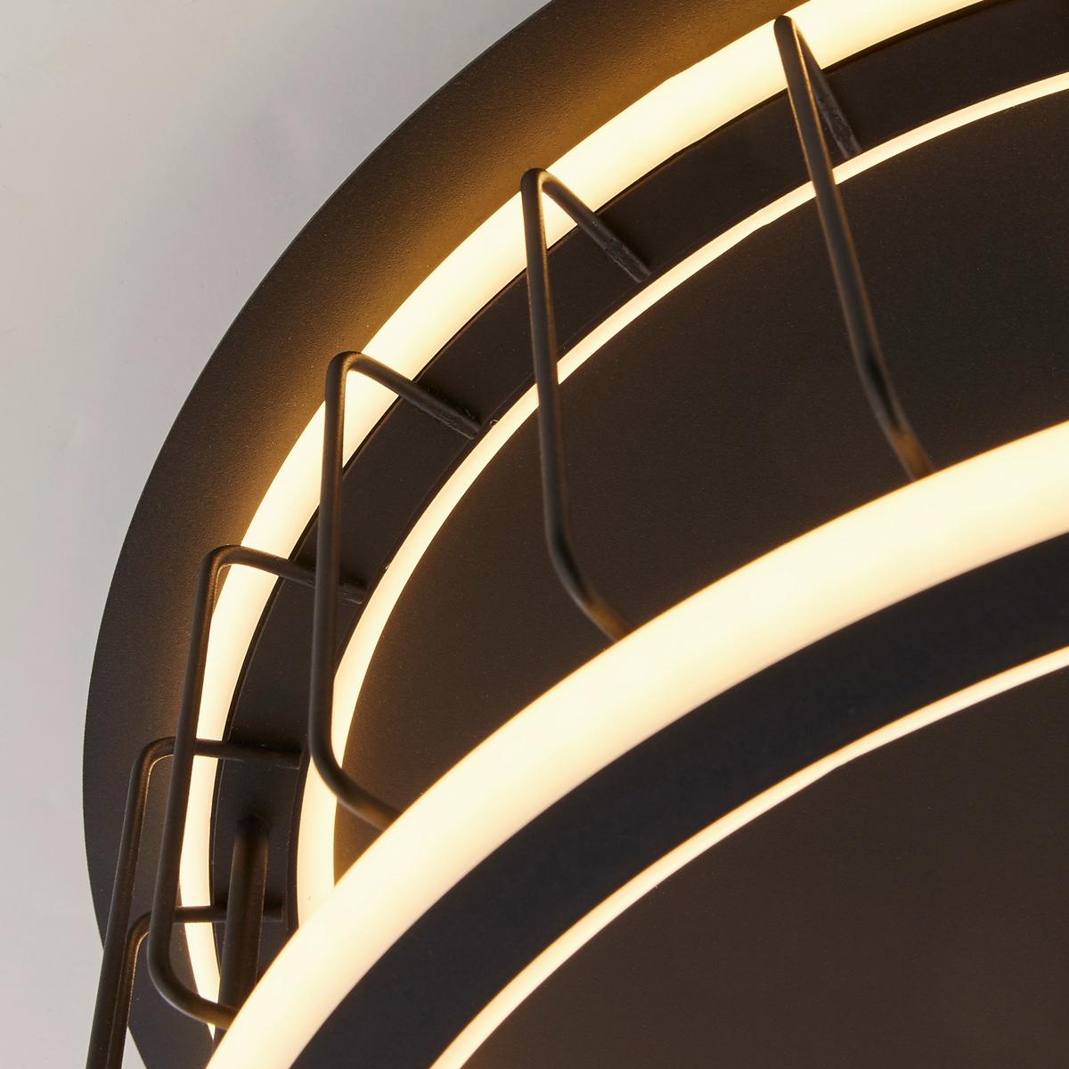 Led-deckenleuchte Circolo 54215-1bk - Schwarz, Design, Kunststoff/Metall (40/17,5cm)