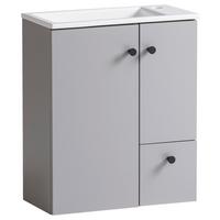 Waschtischkombi Balto - Weiß Hochglanz/Grau, MODERN, Keramik/Holzwerkstoff (50/60/25cm) - MID.YOU