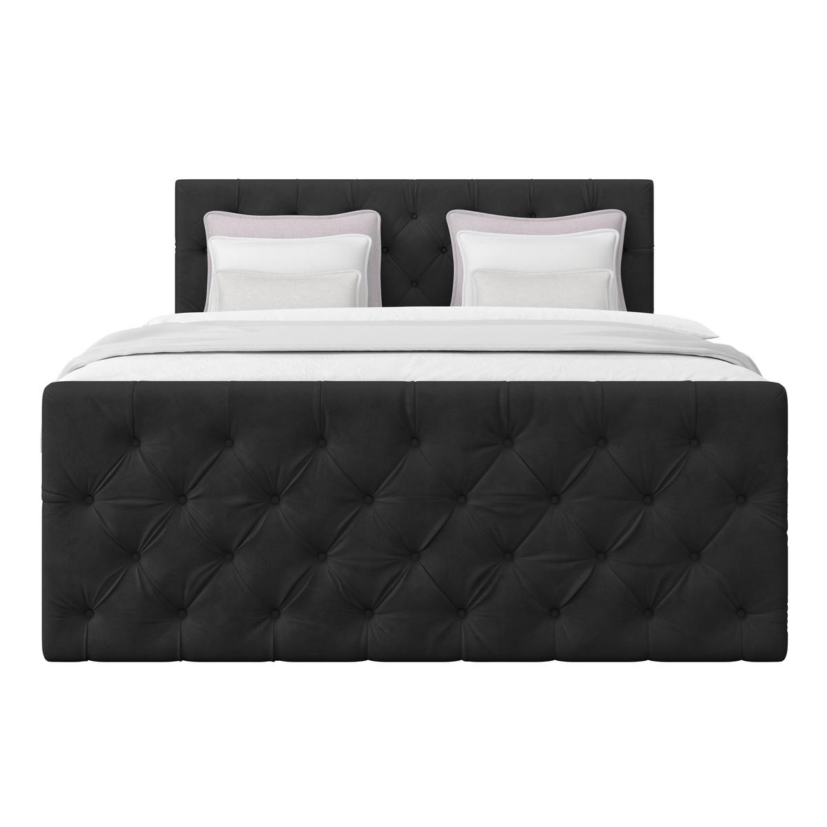 Boxspringbett Elio Schwarz 180x200 cm H2 - Beige/Schwarz, ROMANTIK / LANDHAUS, Textil (180/200cm) - James Wood