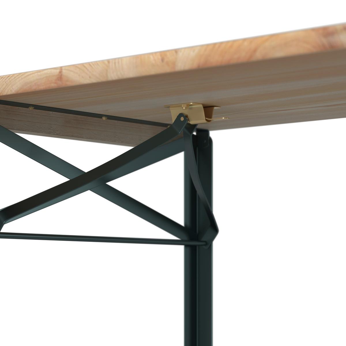 Biertischgarnitur 3-Tlg Marco aus Holz/Metall - Schwarz/Naturfarben, MODERN, Holz/Metall (117/117/75/83.5/45/39cm) - James Wood