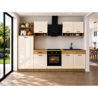 Konyhablokk Bravo 2 - bézs/tölgyfa színű, Modern, műanyag/fa (280cm) - Best Price