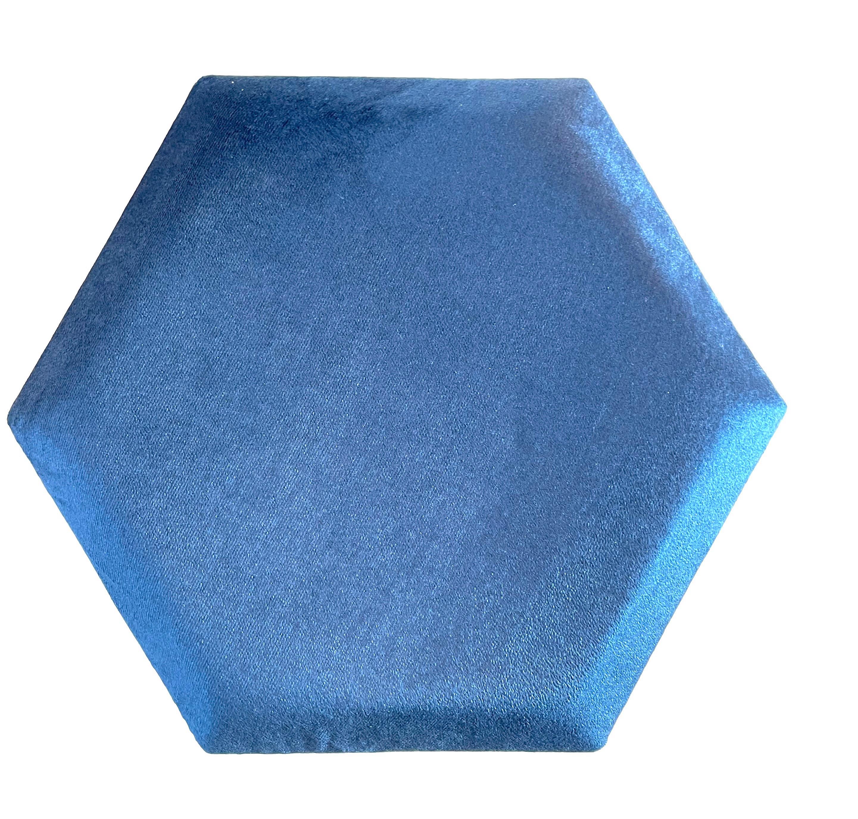 čalúnený panel 2ks, 36x34cm hexagon, tmavomodrá - tmavomodrá, Basics, textil (36/34/4cm) - MID.YOU