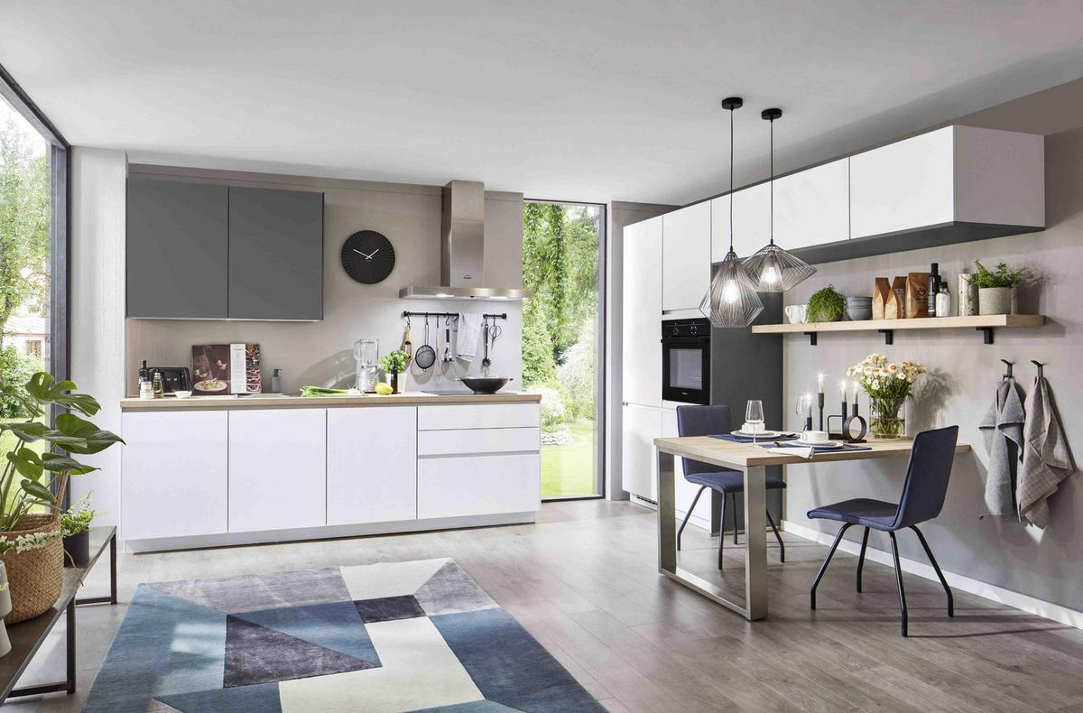 Einbauküche Weiß Planbar In Weiß - Weiß, MODERN, Holzwerkstoff - Vertico
