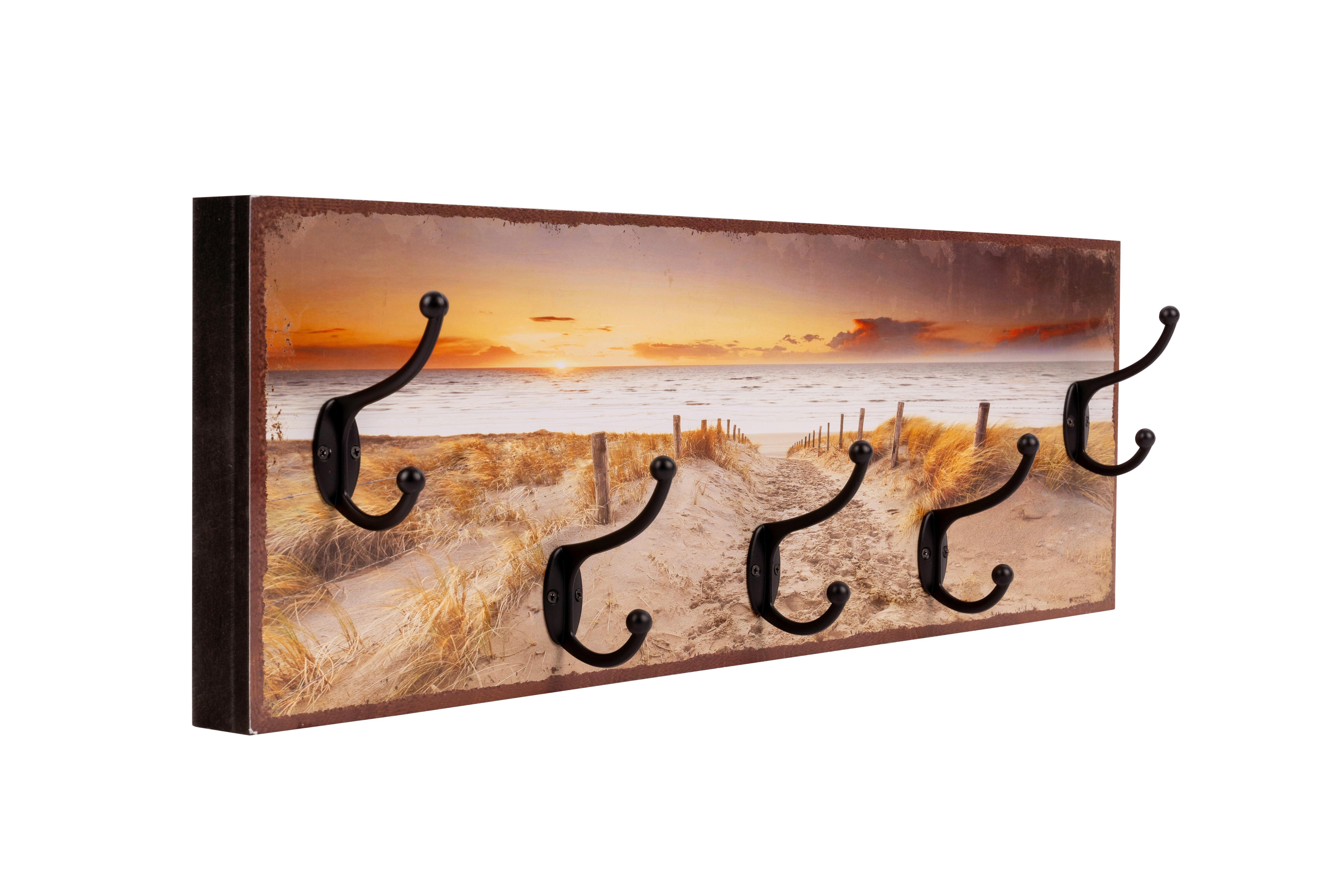 Hakenleiste Marla Multicolor/Schwarz B: 60cm - Multicolor/Schwarz, Design, Holzwerkstoff/Metall (60/20/9,3cm)