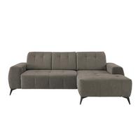 Ecksofa mit USB Anschluss Sano, Graubraun,s: 258x180 cm - Graubraun/Schwarz, MODERN, Textil (258/180cm) - Livetastic