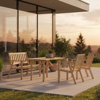 Gartenmöbel Set 4-tlg Sylt Kiefer Echtholz - Naturfarben, MODERN, Holz - Gardenson