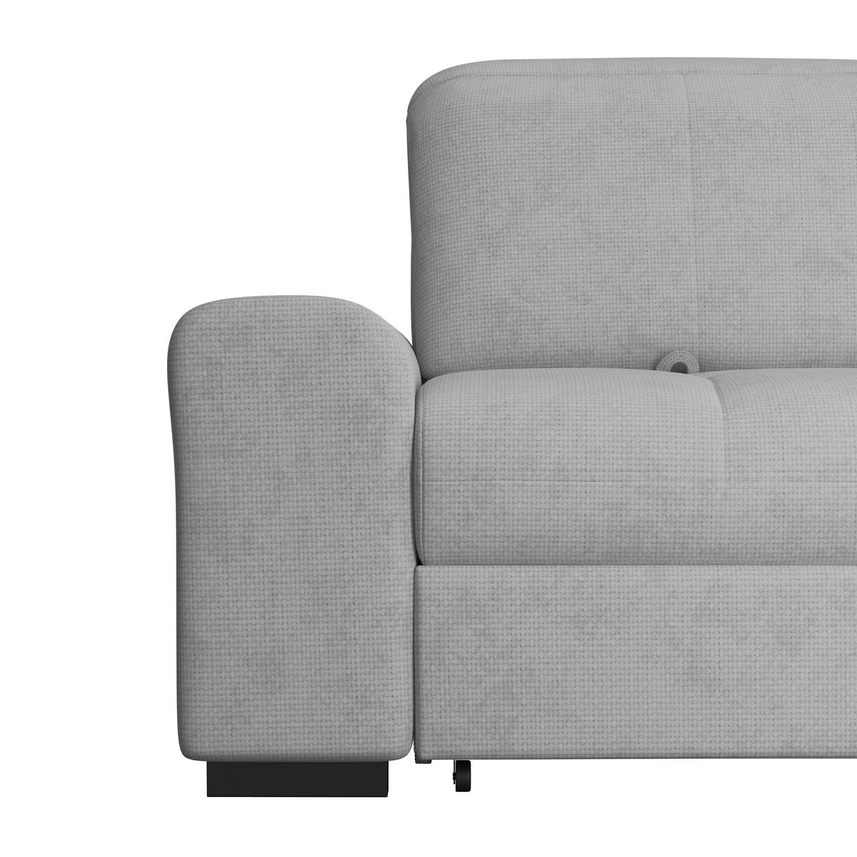 Ecksofa mit Bettfunktion Malaga New Chenille Grau - Schwarz/Grau, KONVENTIONELL, Textil (286/203cm) - Ondega
