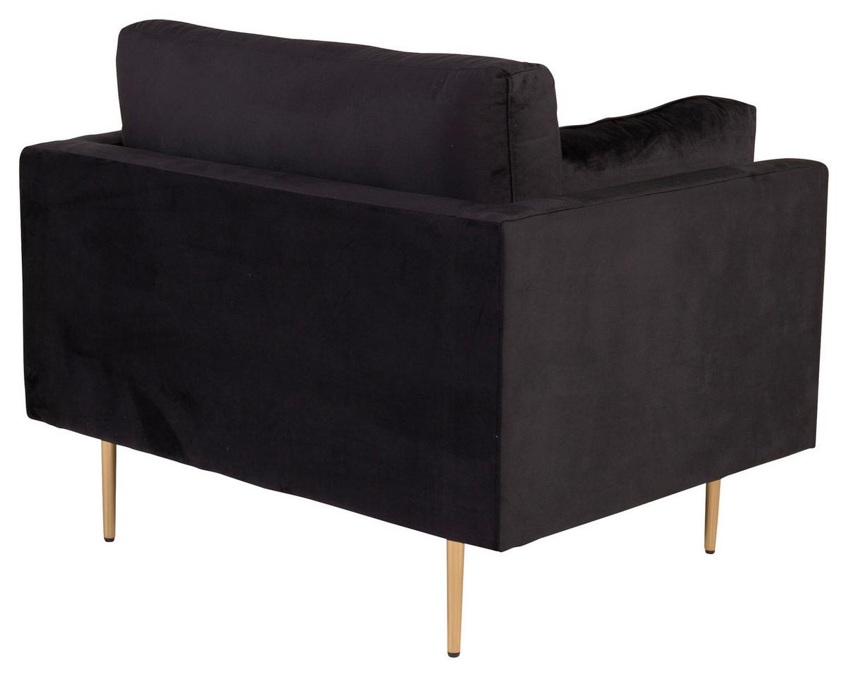 Sessel Boom - Hellbraun/Schwarz, Design, Textil/Metall (110/84/86cm) - Livetastic