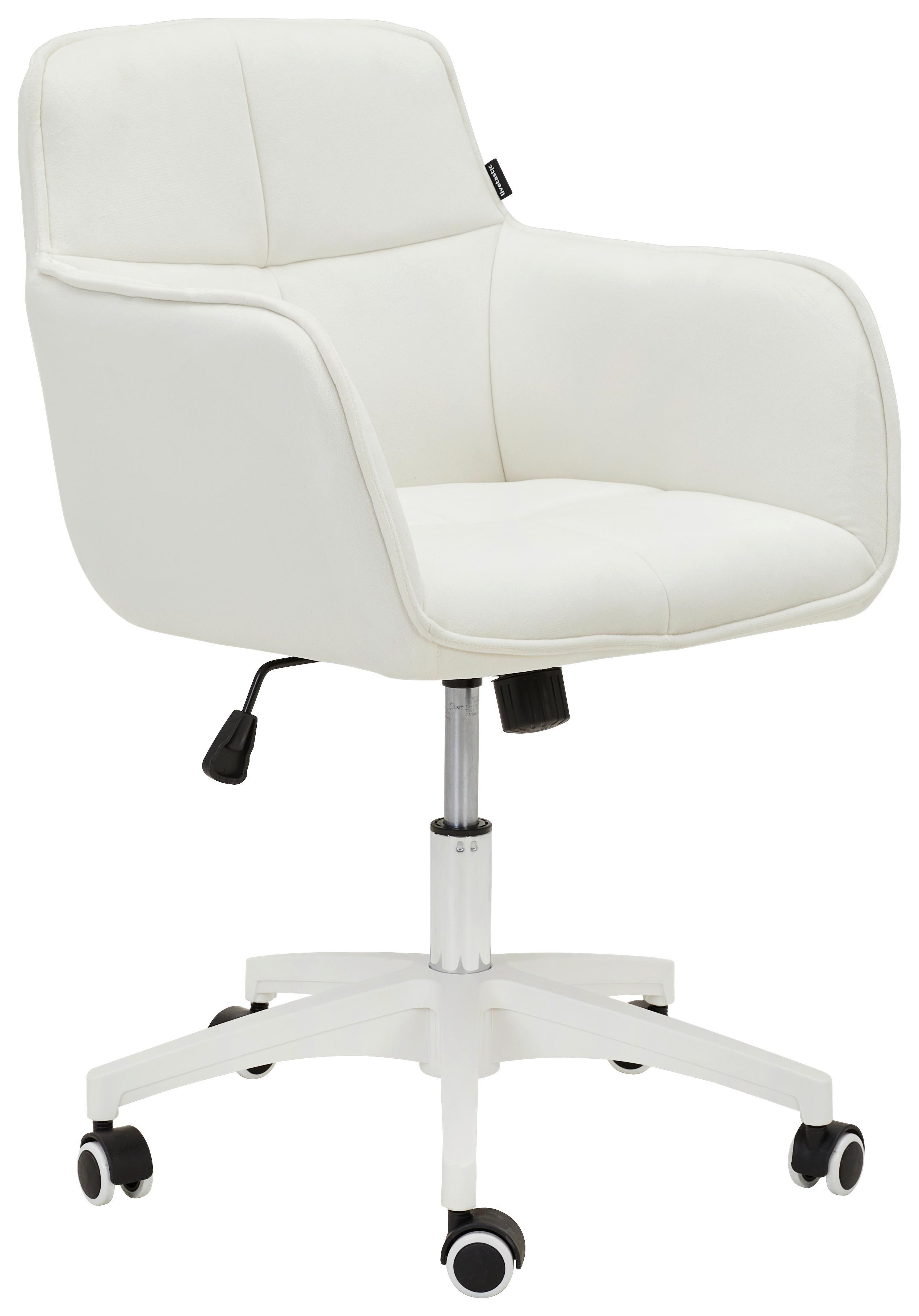 Drehstuhl Salvador Höhenverstellbar Creme/weiß - Creme/Weiß, MODERN, Kunststoff/Textil (60/80-90/62cm) - Livetastic