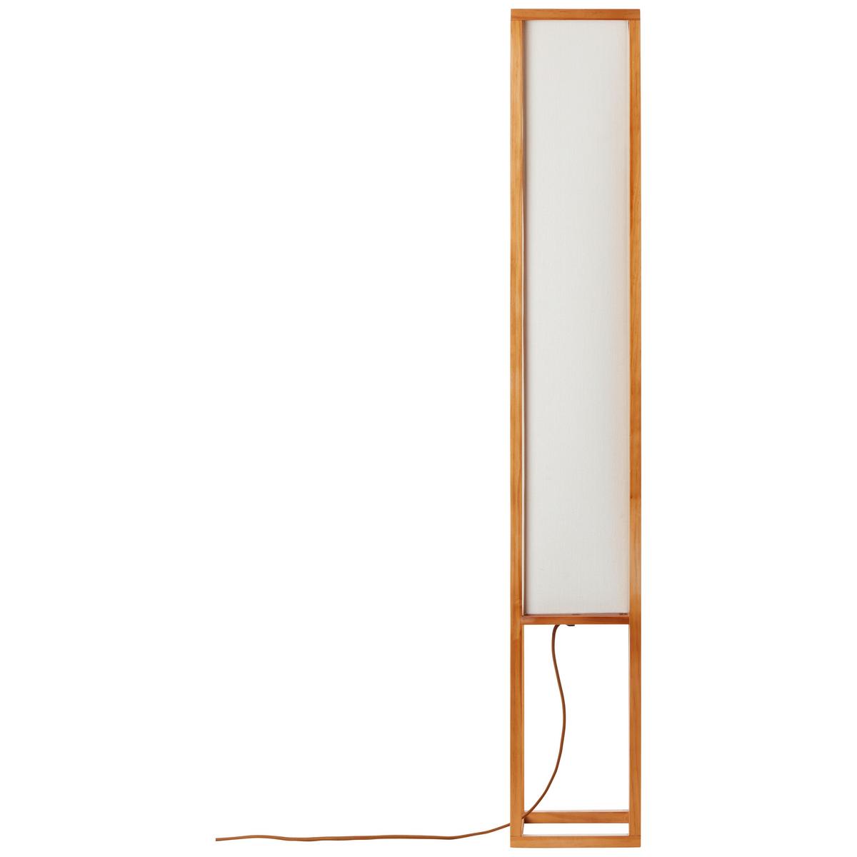 Stehlampe Holz Seaside Naturfarben/Weiß, Fußschalter - Naturfarben/Weiß, Natur, Holz/Textil (19/120/19cm) - Brilliant
