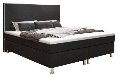Boxspringbett mit Topper 180x200 cm King De Luxe - Silberfarben/Schwarz, KONVENTIONELL, Textil (180/200cm) - MID.YOU