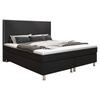 Boxspringbett mit Topper 180x200 cm King De Luxe - Silberfarben/Schwarz, KONVENTIONELL, Textil (180/200cm) - MID.YOU
