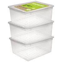 Aufbewahrungsbox Bea Stapelbar 3er-Set Kunststoff 39x34x18 Cm - Transparent, Kunststoff (39/33,5/18cm)