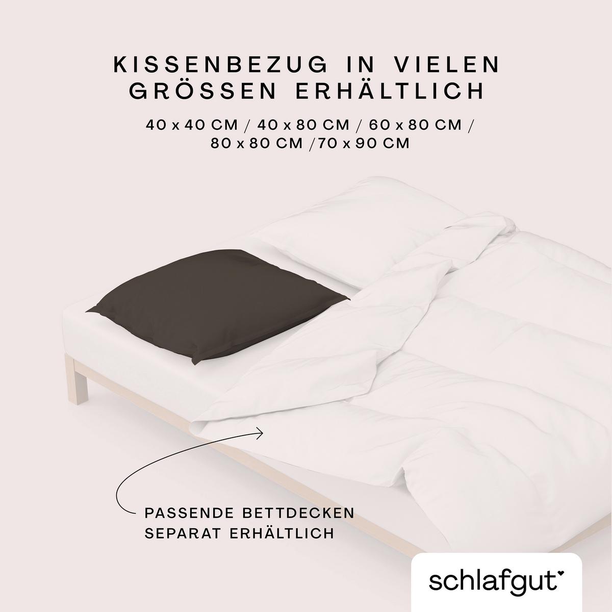 Kopfpolsterbezug Woven Satin - Dunkelbraun, Basics, Textil (70/90cm) - Schlafgut