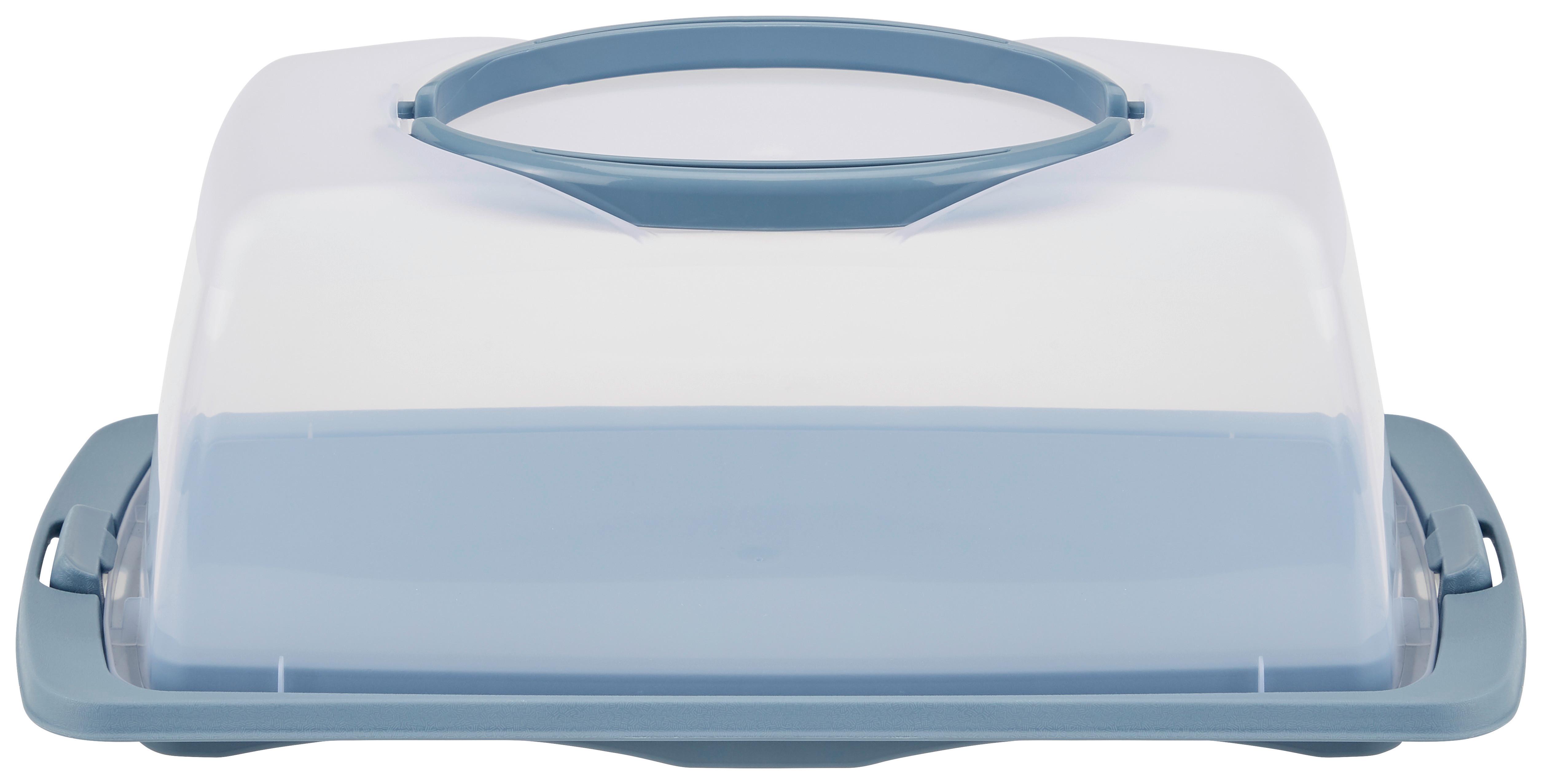 Kuchentransportbox Jasmina L/B/H: ca. 40/20/15 cm - Pastellblau/Transparent, MODERN, Kunststoff (40/20/15cm) - Luca Bessoni