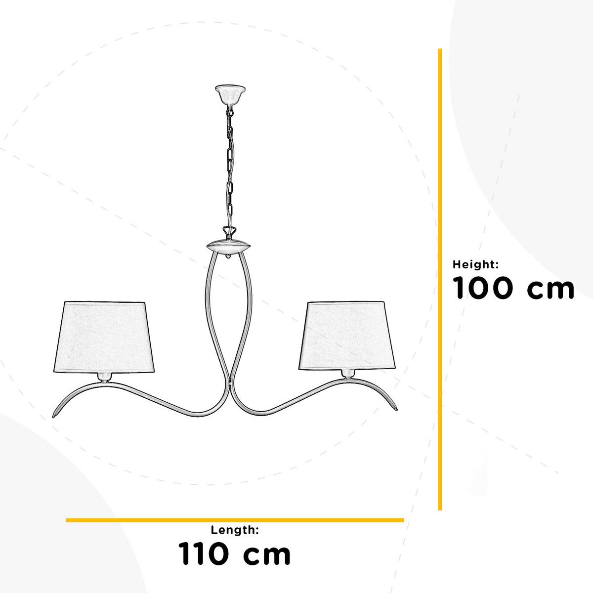 Kronleuchter 233/2 - Erlefarben/Weiß, Basics, Textil/Metall (110/16/100cm)