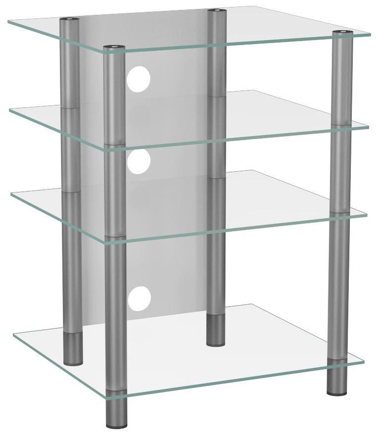 Phonotisch Bilus B: 54 cm - Klar/Silberfarben, KONVENTIONELL, Glas/Metall (54/70/47cm)