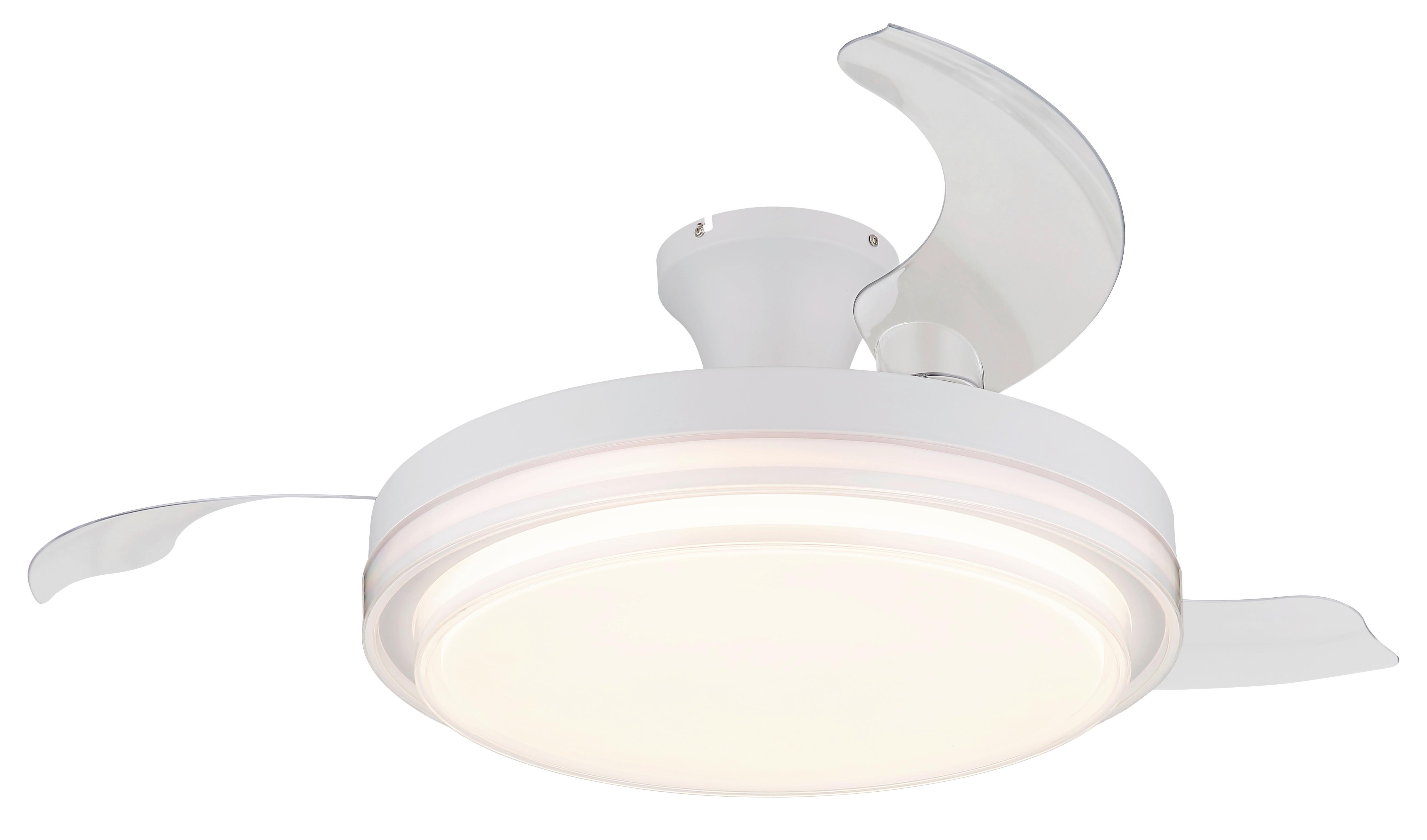 Deckenventilator 03656 - Klar/Weiß, KONVENTIONELL, Kunststoff/Metall (106,6/27,5cm) - Globo