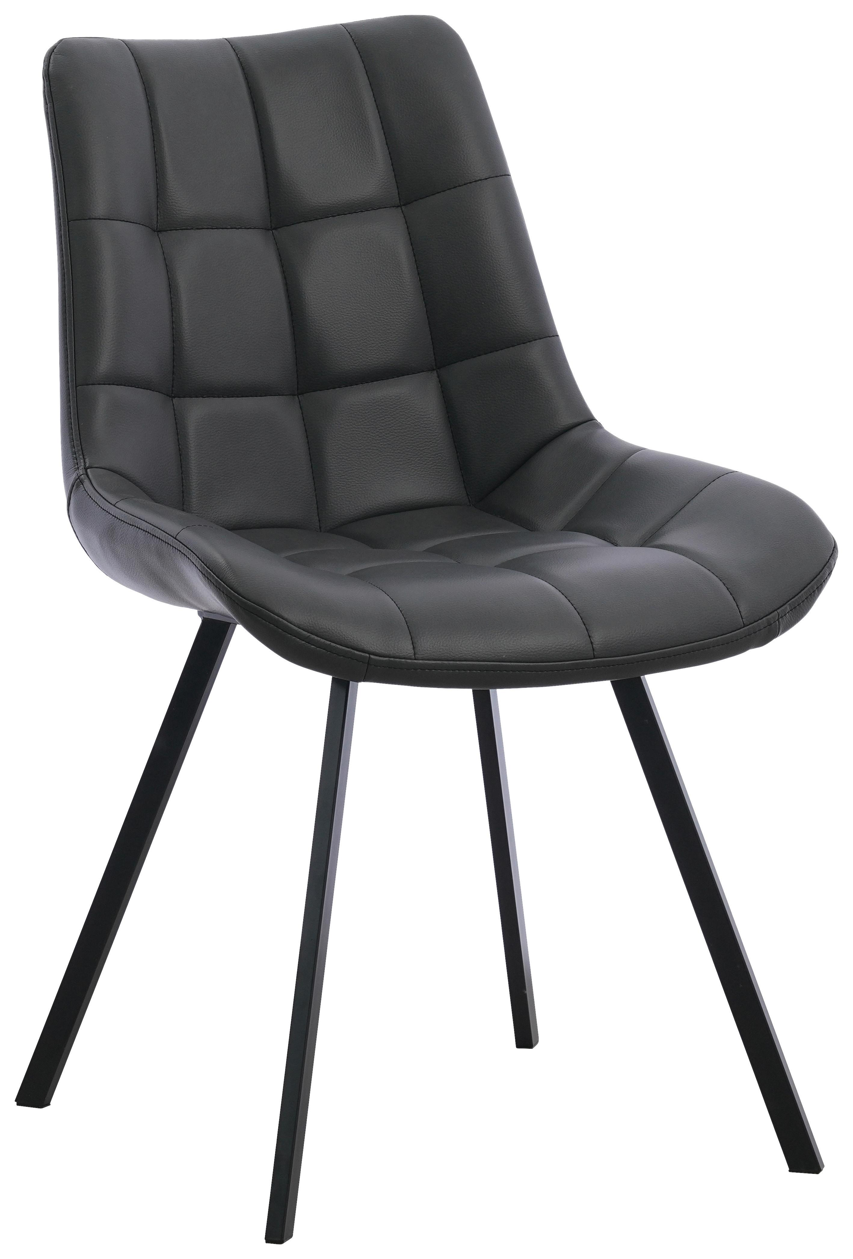 Stuhl Fritz Grau/Schwarz B: 54 cm - Schwarz/Grau, MODERN, Textil/Metall (54/86/62cm) - MID.YOU