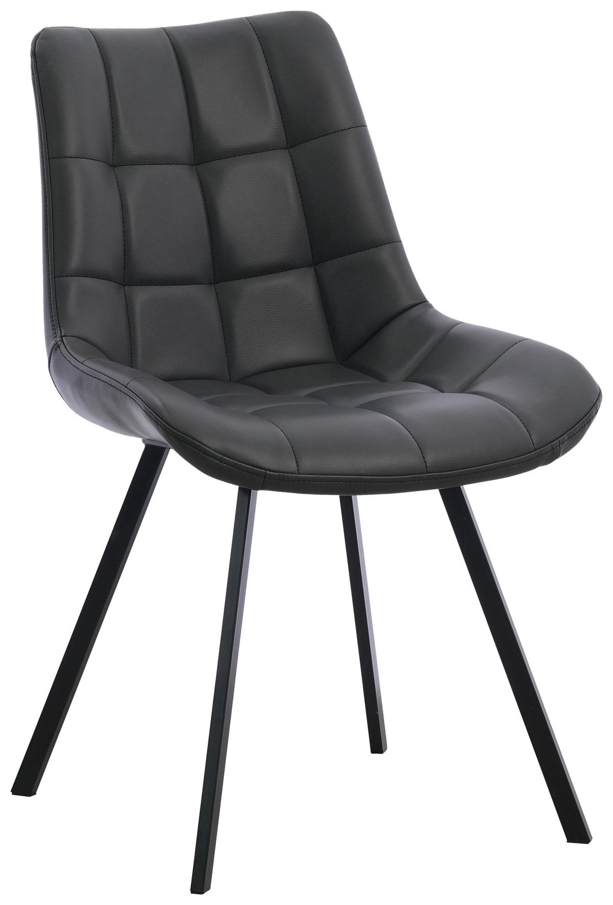 Stuhl Fritz Grau/Schwarz B: 54 cm - Schwarz/Grau, MODERN, Textil/Metall (54/86/62cm) - MID.YOU