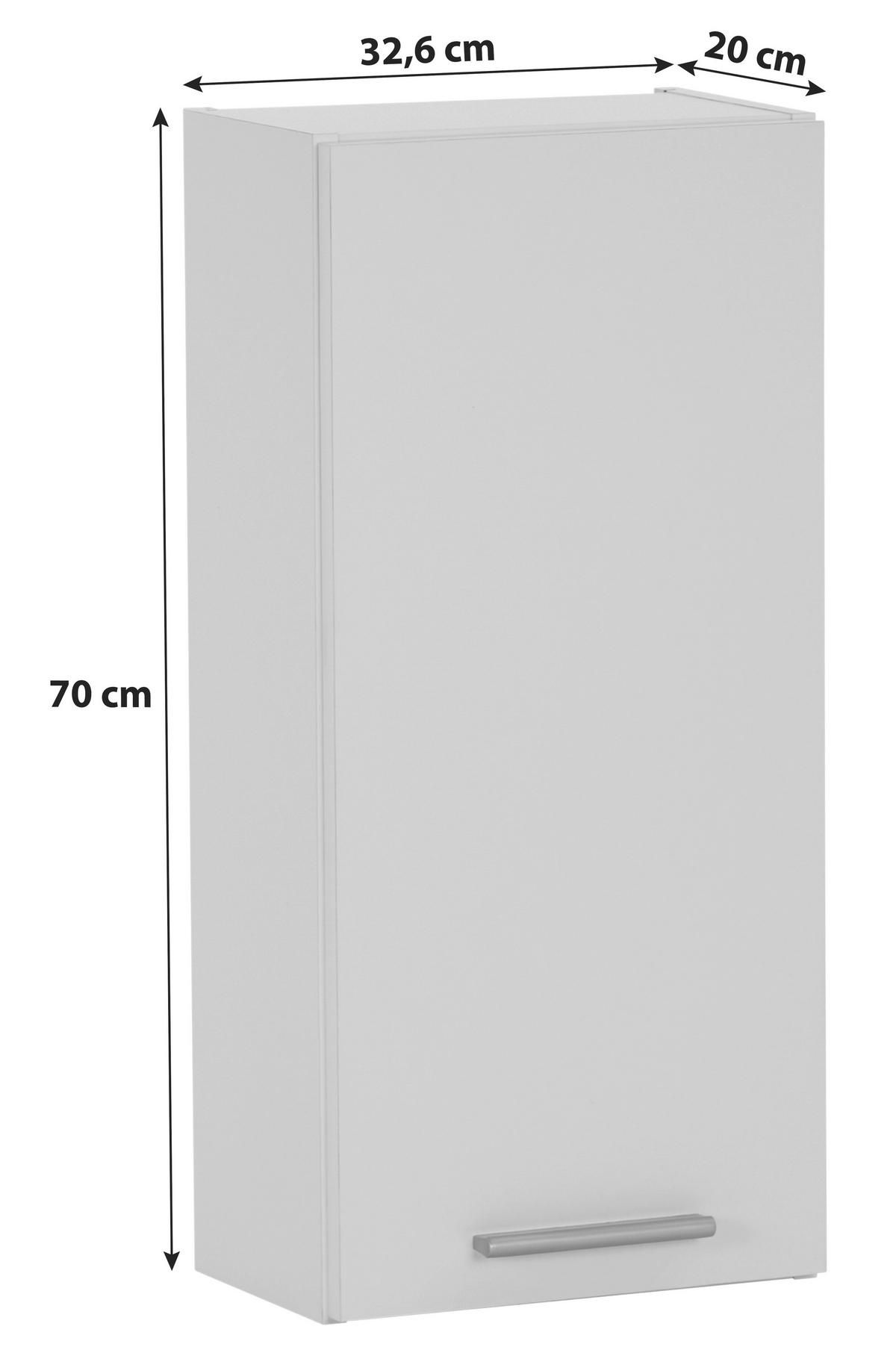 ZÁVESNÁ SKRINKA MX 176 - VERONA VR 04 - biela/strieborná, Konventionell, kompozitné drevo/plast (32,6/70/20cm)