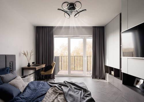 Mennyezeti Ventilátor 03638 - fekete/opál, Design, műanyag/fém (56/21cm) - Globo