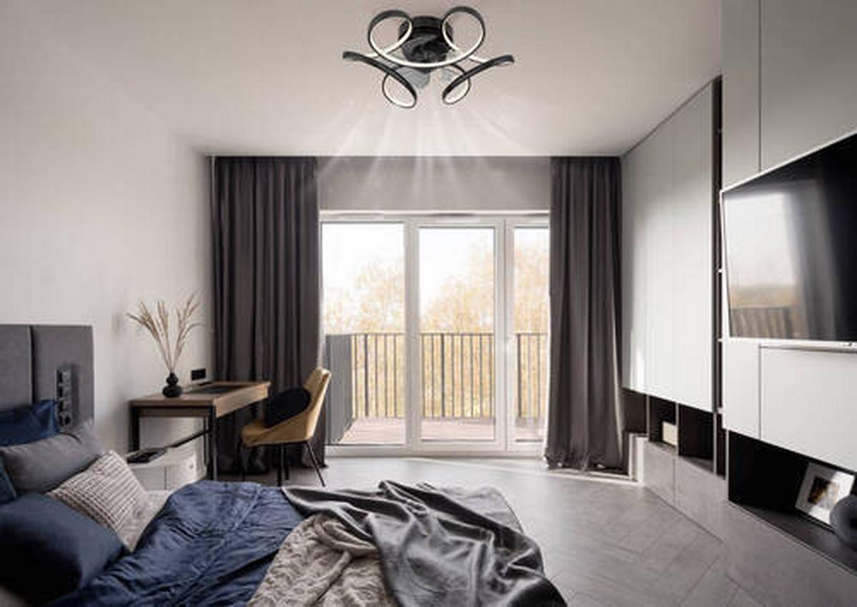 Deckenventilator 03638 - Transparent/Opal, Design, Kunststoff/Metall (56/21cm) - Globo